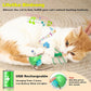 Interactive Cat Toys for Indoor Cats, Moving Cat Ball with Tail, Fast Rolling on Carpet, Chirping & Motion Activate Toy for Bored Indoor Adult Cats