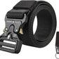 KingMoore Men's Tactical Belt Heavy Duty Webbing Belt Adjustable Military Style Nylon Belts with Metal Buckle