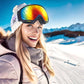GoLight OTG Anti-Fog Ski Goggles for Men Women ??Spherical REVO Lens, UV400, Breathable TPU Frame, Adjustable Non-Slip Strap