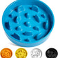 LE TAUCI Dog Bowls Slow Feeder Ceramic, 1.5 Cup Slow Feeding Bowl for Small and Medium Breed, Puzzle Dog Food Bowl for Fast Eater, Vortex Blue