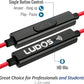 LUDOS Clamor Wired Earbuds in-Ear Headphones, 5 Years Warranty, Earphones with Microphone, Noise Isolating Ear Buds, Memory Foam for iPhone, Samsung, School Students, Kids, Women, Small Ears - Red