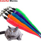 Cat Worm Toy Refills, 15 Pieces Cat Wand Attachments Worms Toy for Indoor Cats