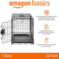 Amazon Basics Durable, Foldable Metal Wire Pet Crate with Tray, Portable and Sturdy for Travel, Single Door, Divider Panel, Perfect Size for Small Dogs, 22 x 13 x 16 in, Black