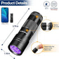 Black Light UV Light Flashlight: Vansky 395nm 12 LED 2 Pack Ultraviolet Blacklight Flashlight Mini Powerful Pet Urine Detector for Dog/Cat, Carpet Dry Stains Detection, Spot Scorpions, Resin Curing