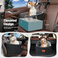 Dog Car Seat for Small Medium Dogs, Memory Foam Booster Car Seat for Dogs up to 35 lbs, Elevated Pet Car Seat with Washable Removable Cover and Storage Pockets (Black/Gray)
