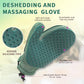 2 in 1 Pet Fur Glove & Cat Hair Remover Glove, Dog Grooming Glove Brush for Shedding, Massage, Efficient Pet Hair Remover Mitt for Uproot Cleaner Clothes, Couch, Carpet [Blue/Pair]
