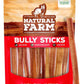 Natural Farm Odor-Free Thin Bully Sticks (6”, 10-Pack) All-Natural Long-Lasting Dog Chews, 100% Beef Pizzle, Grass-Fed, Grain-Free, Protein for Muscle Development & Energy, Perfect for Medium Chewers