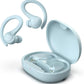JLab Go Sport+ Wireless Workout Earbuds Featuring C3 Clear Calling, Secure Earhook Sport Design, 35+ Hour Bluetooth Playtime, and 3 EQ Sound Settings (Light Blue)