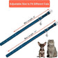 OOPSDOGGY Rolled Leather Cat Collar with Bell, Reflective Kitten Collars with Buckle Include Safety Elastic Strap - Adjustable Small Pet Collars for Boy Girl Cats (Blue)