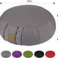 Round Zafu Meditation Cushion, D=15" H=5.5" Zabuton Meditation Pillow, Yoga Bolster/Pillow, Floor seat, Zippered Organic Cotton Cover, Natural Buckwheat, Kneeling Pillow