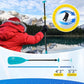 OCEANBROAD Canoe Paddle, Adjustable from 4'3''to 5'3''/130cm to 160cm Aluminum Shaft with Plastic Blade for Canoeing Boating Kayaking, 3-Piece Floatable Oar