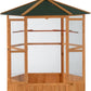 PawHut 69" Large Wooden Hexagonal Outdoor Aviary Flight Bird Cage with Covered Roof, Brown