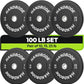 Bumper Plates 2 - Inch Olympic Weight Plate Set for Barbell, 10-55 lb Rubber Weights Sets for Home Gym, Strength Training Plate, Weight Lifting, Black