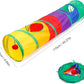 32Pcs Cat Toys Kitten Interactive Pet Toys Assortments, Foldable Rainbow Tunnel, Cat Feather Teaser Wand Interactive Feather Toy Fluffy Mouse Crinkle Balls Bell Play for Cat Puppy Kitty Kitten(2 way)