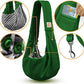 Tomkas Small Dog Sling Carrier - Classic Pocket & Classic Strap - for 3-10 lbs Pets(Emerald Green)