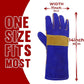 HANDLANDY Animal Handling Gloves, Falconry Cat Glove Bite Proof, Thorn Proof Rose Pruning Gardening Gauntlets (Royal blue, 14 Inches)