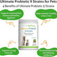 Pet Wellbeing Ultimate Probiotic 9 Strains for Dogs & Cats - Supports The Gut Microbiome and Digestion, Immune System Care, Urinary Tract Health, FOS, 2.5 Billion CFU - 11.29 oz (320 g) Powder