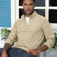 Aulemen Men's Casual Quarter Zip Pullover-Athletic Windbreaker Lightweight Jackets Hiking Golf for Men Mock Neck with Pockets