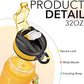 Hyeta 32 oz Water Bottles with Times to Drink and Straw, Motivational Water Bottle with Time Marker, Leakproof, Drinking Sports Water Bottle for Fitness, Gym and Outdoor