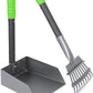 Heeyoo Dog Pooper Scooper, Dog Poop Tray and Rake Set, Pet Waste Removal Scoop with Long Adjustable Sectional Stainless Handles