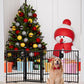 Full Metal Freestanding Dog Gate with Door, 32''Height Foldable Pet Dog Fence for Indoor & Outdoor, 4 Panels Extra Wide Free Standing TallDog Gates for Doorways,House,Stairs,Porch,Deck,Yard