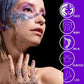 MEICOLY Black and Clear White Face Body Glitter Set,Mermaid Face Glitter Gel,Singer Concerts Festival Rave Accessories,Chunky Sequins Glitter Face Paint for Women and Kids,Sparkling Glitter Makeup