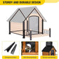 Outdoor Dog House with All-Around Insulated Liner Weatherproof Puppy Shelter Indoor Dog Kennel, Anti-Bite Dog Home for Large Breed with Porch (Brown, Large)