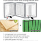 ZJSF Freestanding Dog Fence Indoor, Foldable Dog Gate for Doorways, Stairs or Hallways, Sturdy Wood Extra Wide Pet Gate with Support Feet for The House, Grey, 32 "Height-3 Panels