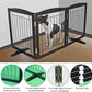 ZJSF Freestanding Dog Fence Indoor, Foldable Dog Gate for Doorways, Stairs or Hallways, Sturdy Wood Extra Wide Pet Gate with Support Feet for The House, Black, 32 "Height-3 Panels