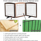 ZJSF Freestanding Dog Fence Indoor, Foldable Dog Gate for Doorways, Stairs or Hallways, Sturdy Wood Extra Wide Pet Gate with Support Feet for The House, Brown, 32 "Height-3 Panels