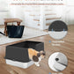 Stainless Steel Litter Box with Lid, 23.5" L x 15.8" W x 10.5" H, Large Metal Cat Box for Big Cats, High Sided Kitty Litter Box with Scoop & Pee Pads, Non-Sticky, Anti-Leakage, Easy to Clean (Black)