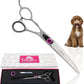 Kenchii Love Left Handed Dog Grooming Scissors, 7 Inch Curved Shears, Dog Scissors for Grooming, Professional Pet Grooming Scissors, Ergonomic & Comfortable