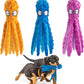 Alphatool Squeaky Dog Toys - 3pcs Soft Plush Chew Crinkle Puppy Toys to Keep Them Busy, Octopus No Stuffing Interactive Essentials for Teething Small Medium Pets Dogs Gifts