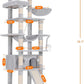 Heybly Tall Cat Tree, 78-inch Multi-Level Cat Tower for Indoor Cats, 2 Widened Plush Perches Cat Condo with Scratching Board and Big Caves, Light Gray HCT033W