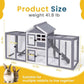 GEGURI Wooden Rabbit Hutch, Indoor Outdoor Chicken Coop Bunny Cage with Waterproof Roof