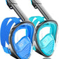QingSong Full Face Snorkel Mask for Adults, Snorkeling Gear with Camera Mount, 180 Degree Panoramic View Snorkel Set Anti-Fog Anti-Leak