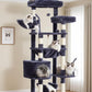 Cat Tree, Cat Tower for Large Cats with 2 Big Platforms, 2 Baskets, condo and Toys, 63" Cat Scratching Posts for Indoor Cats, Smoky Gray GCT020G