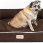 Chester Large Dog Bed - Orthopedic Memory Foam Mattress, Calming Couch, Wall Rim Pillow, Water Resistant, Washable Cover, Non-Slip, Cocoa Brown