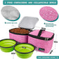 PetAmi Dog Travel Bag - Travel Pet Organizer with Food Container and Bowls, Perfect for Weekend Camping, Cat Diaper Bag (Pink, Large)