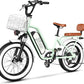 2 Seater Electric Bike, 48V 20AH(𝟗𝟔𝟎𝐖𝐇) Large Removable Battery, 𝟏𝟑𝟎𝟎𝐖 Peak Motor, 20"x 4.0" Fat Tire Ebike for Adults, 80+Miles Max,30+MPH, City Couple E Bike for All Terrain