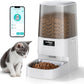 Cat Feeder Automatic - Cat Food Dispenser MeowServe S20, Auto Dog Feeder with Stainless Steel Bowl, 5L Pet Feeder with Patented Anti-Jam Port, App, Dual Lock Lid, Dual-Band WiFi & Power, White