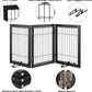 Wire Dog Gate Indoor, Dog Gates for Doorways, Stairs, 24-Inch Tall Freestanding Pet Gates for Dog, Puppy Fence (3 Panel, Black)