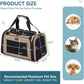 PETSFIT Pet Carrier for Cat, Small Dogs, Dog Carrier Airline Approved, TSA Approved Soft Cat Carrier for Travel, Small Animal Carrier for Pets Under 12 Lbs, Khaki