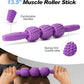 5 in 1 Foam Roller Set Trigger Point Foam Roller, Massage Roller Stick, Massage Ball, Stretching Strap for Deep Muscle Massage Pilates Yoga, Fitness Exercise for Whole Body (Purple Diamond)