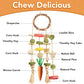 Rabbit Chew Toys Bunny Cage Hanging Toy and Treats Rattan Ring with Snacks for Rodent Pets Teeth Healthy