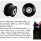 4-Pack Universal Gym Machine Roller Wheels - Heavy-Duty Black Plastic Rollers for Multi-Model Home Fitness Equipment, Direct Replacement for Worn Exercise Machine Components