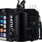 128OZ Insulated Water-Bottles with Strap - 1 Gallon Large Water Jug with Straw & Spout Lid, Stainless Steel Water Bottle Leak Proof, Cold-48h Hot-24h Metal Water Flask w/Paracord Handle, Carrier Bag