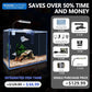 Small Aquarium Starter Kit, 2.6 Gallon Glass Betta Fish Tank with Heater Self Cleaning System Efficiency Filter Bright Light Rocks Gravel Cleaning Tool Set, Leak-Proof Ultra-Clear Rimless Desktop Tank