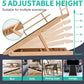 Dog Ramp, 5 Level Adjustable Height Folding Pet Ramp for High Bed, Portable Paw Ramps Large Bed Ramp for Medium & Large Old Dogs & Cats - Natural Wood Furniture Quality