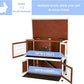 TRIXIE natura Outdoor Double Rabbit Hutch - Indoor Small Animal House, Bunny Cage with Two Sleeping & Play Areas - Includes a Non-Slip Ramp Hinged Roof & Two Pull-Out Trays - in Auburn